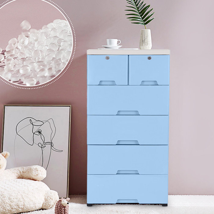 Rebrilliant Plastic Drawers Dresser, Rebrilliant Storage With 6